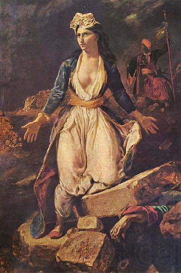 Eugene Delacroix Greece Expiring on the Ruins of Missolonghi France oil painting art